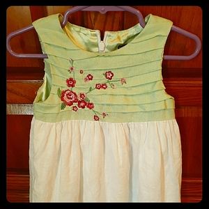Children 's Place green and white dress 18months
